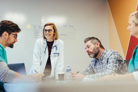 Nursing professionals in a meeting room